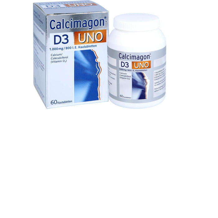 Calcimagon D3 UNO 1000 mg / 800 I.E. Kautabletten, 60 St. Tabletten