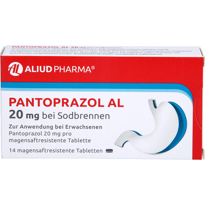Pantoprazol AL 20 mg Tabletten bei Sodbrennen, 14 pcs. Tablets