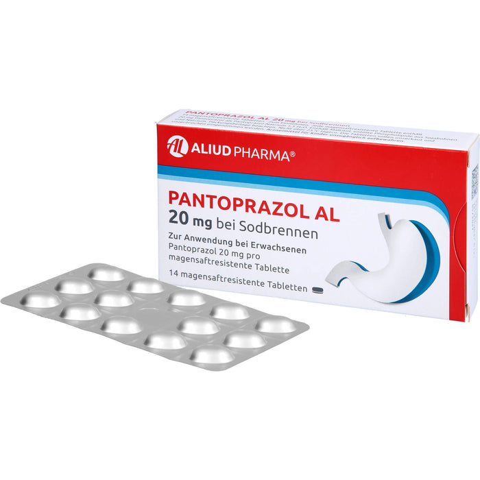 Pantoprazol AL 20 mg Tabletten bei Sodbrennen, 14 pcs. Tablets