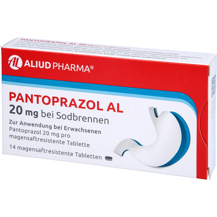 Pantoprazol AL 20 mg Tabletten bei Sodbrennen, 14 pcs. Tablets