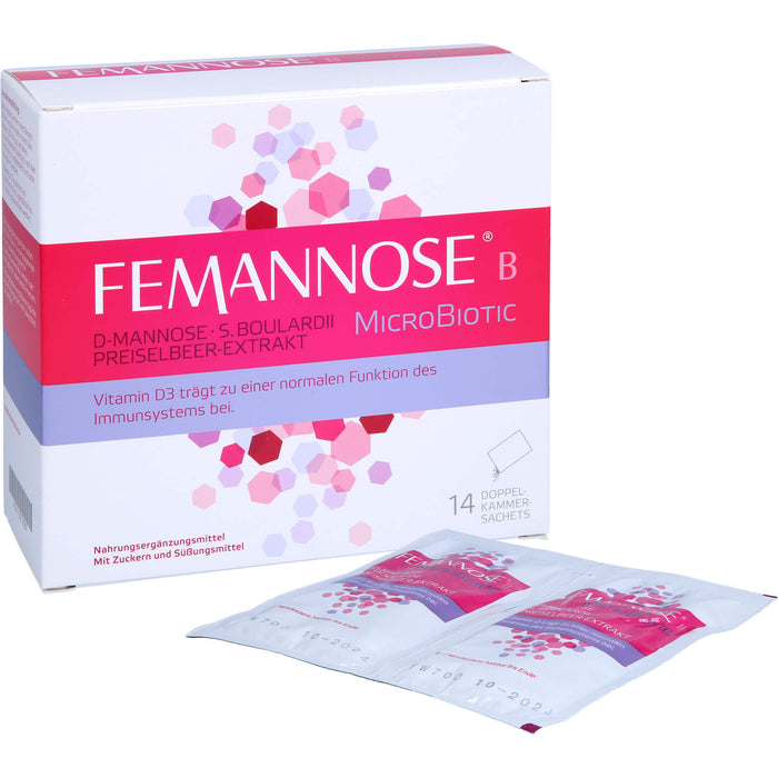 FEMANNOSE B MicroBiotic Pulver trägt zu einer normalen Funktion des Immunsystems bei, 14 pc Sachets