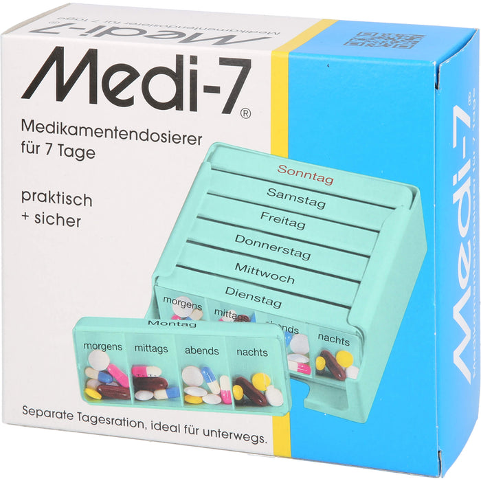 Medi-7 Medikamentendosierer für 7 Tage in türkis, 1 pc Boîte