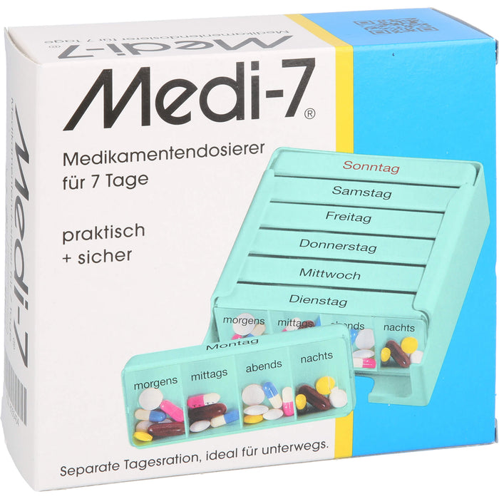 Medi-7 Medikamentendosierer für 7 Tage in türkis, 1 pcs. Box