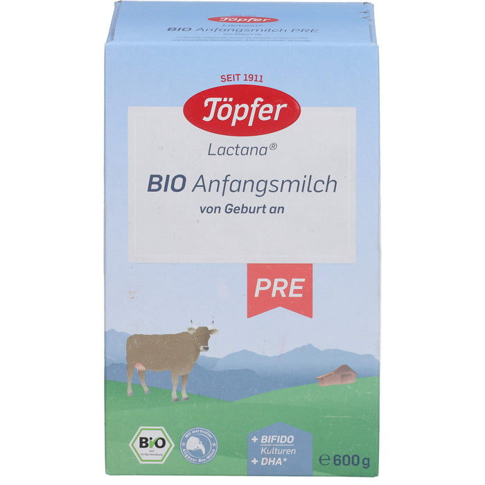 Töpfer Lactana Bio Anfangsmilch von Geburt an Pulver, 600 g Poudre