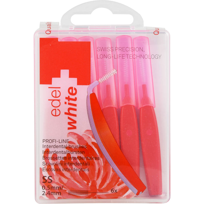 edelwhite pro Interdentalbürste S rot 0,5-2,4mm, 6 St ZBU