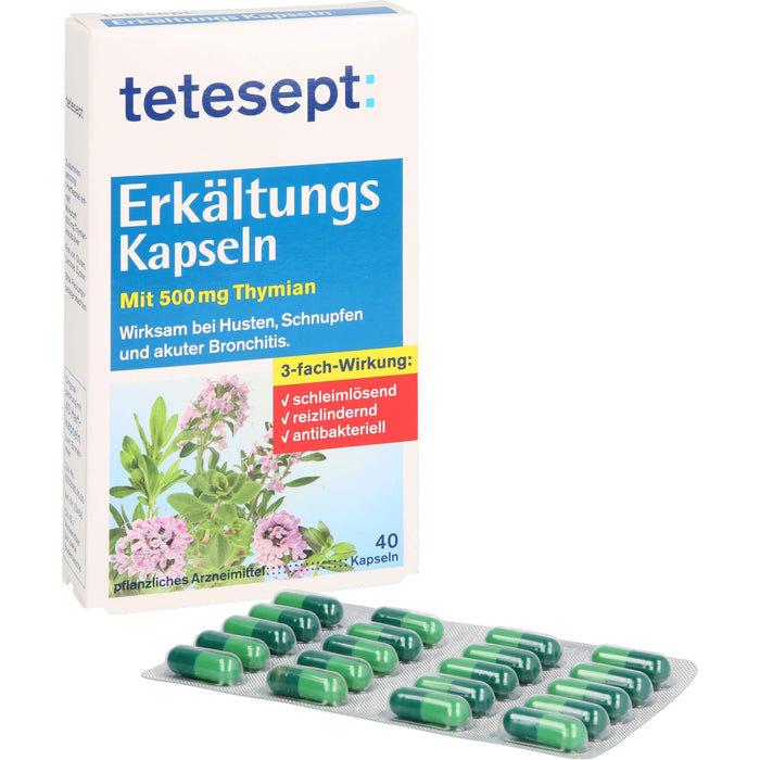 tetesept Erkältungskapseln schleimlösend, reizlindernd und antibakteriell, 40 pc Capsules