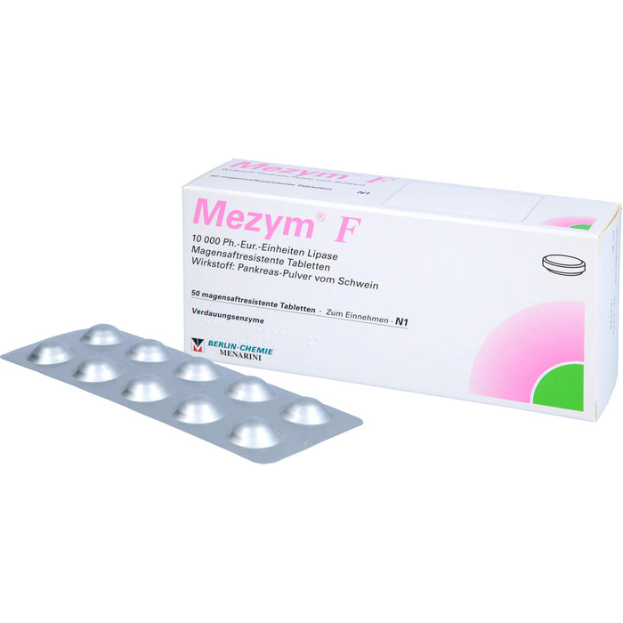 BERLIN-CHEMIE Mezym F Filmtabletten Verdauungsenzyme bei Verdauungsstörungen, 50 pc Tablettes