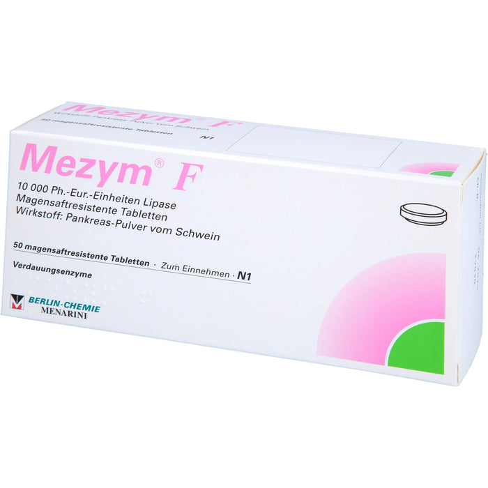 BERLIN-CHEMIE Mezym F Filmtabletten Verdauungsenzyme bei Verdauungsstörungen, 50 pc Tablettes