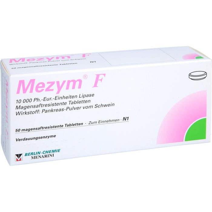 BERLIN-CHEMIE Mezym F Filmtabletten Verdauungsenzyme bei Verdauungsstörungen, 50 pcs. Tablets