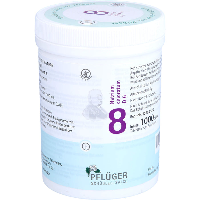 PFLÜGER Biochemie Nr.8 Natrium chloratum D 6 Tabletten, 1000 St. Tabletten