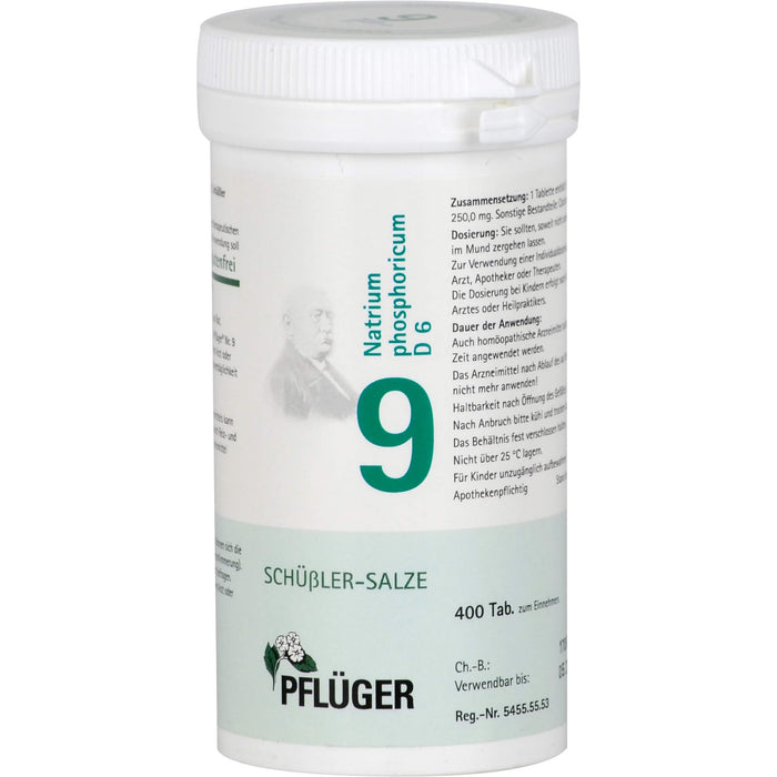 Pflüger Biochemie Nr.9 Natrium phosphoricum D6 Tabletten, 400 St. Tabletten