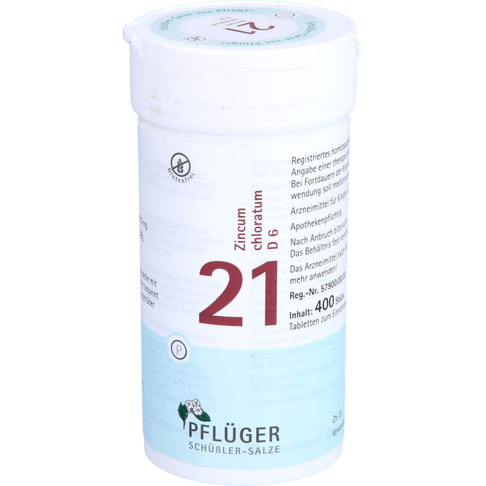 PFLÜGER Biochemie 21 Zincum chloratum D 6 Tabletten, 400 pc Tablettes