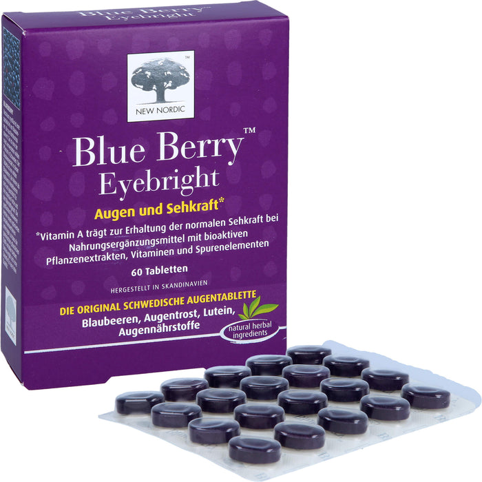 NEW NORDIC Blue Berry Eyebright Tabletten für die Sehkraft, 60 pc Tablettes