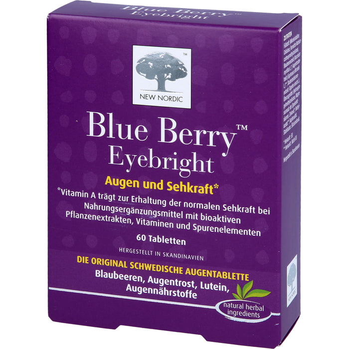 NEW NORDIC Blue Berry Eyebright Tabletten für die Sehkraft, 60 pc Tablettes