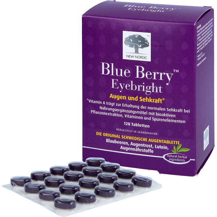 Blue Berry Eyebright Augen und Sehkraft Tabletten, 120 pc Tablettes