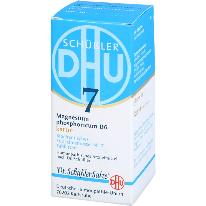 DHU Schüßler-Salz Nr. 7 Magnesium phosphoricum D6 Karto – Das Mineralsalz der Muskeln und Nerven – das Original, 200 St. Tabletten