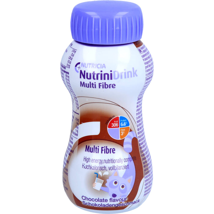 NutriniDrink Multi Fibre Schokoladengeschmack hochkalorische Trinknahrung, 200 ml Solution