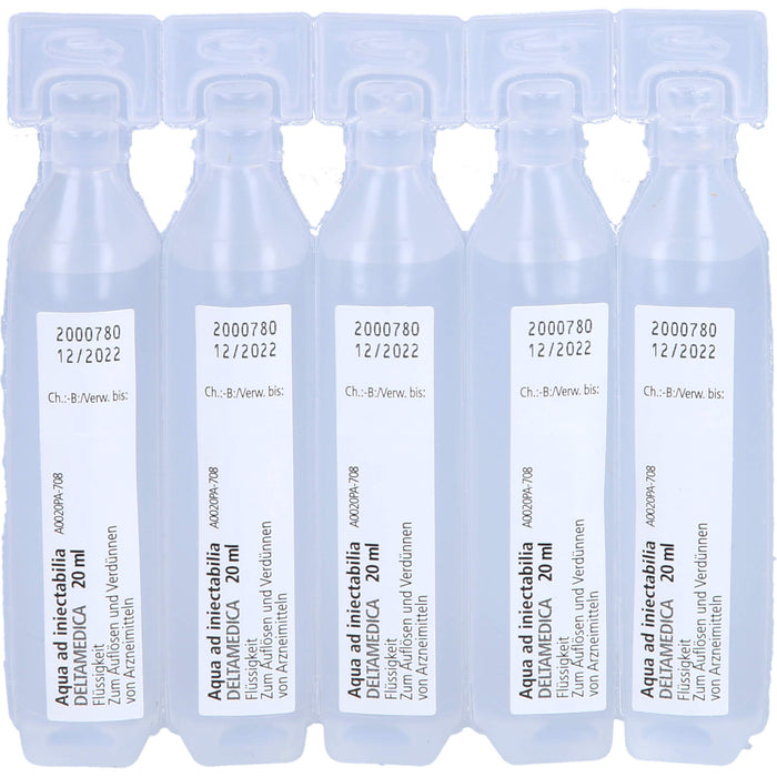 Aqua ad injectabilia DELTAMEDICA Plastikamp. 20ml, 20X20 ml FLU