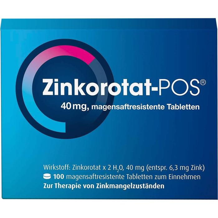 Zinkorotat-POS 40 mg magensaftresistente Tabletten, 100 pcs. Tablets