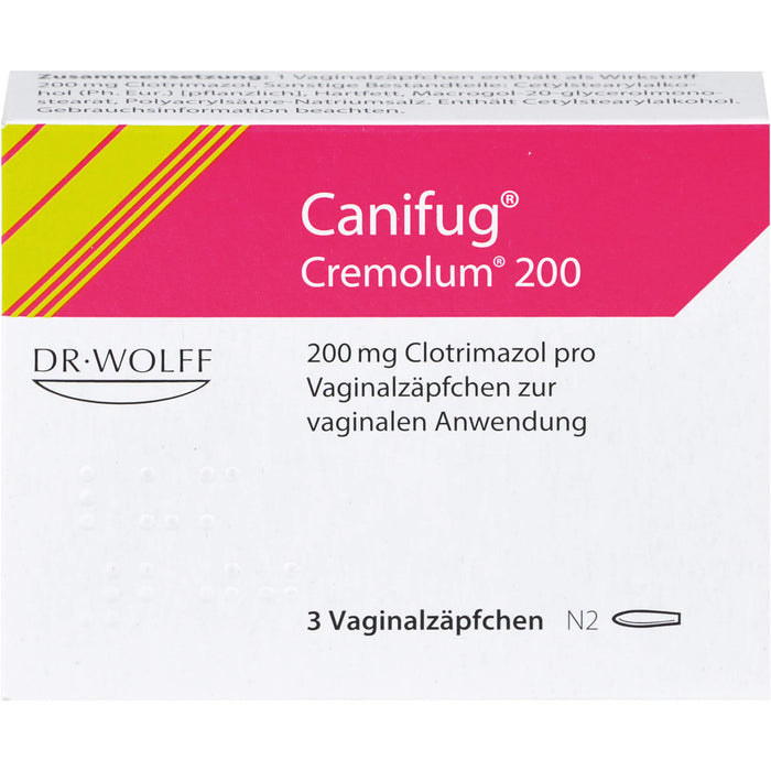 Canifug Cremolum 200 Vaginalzäpfchen, 3 St. Zäpfchen