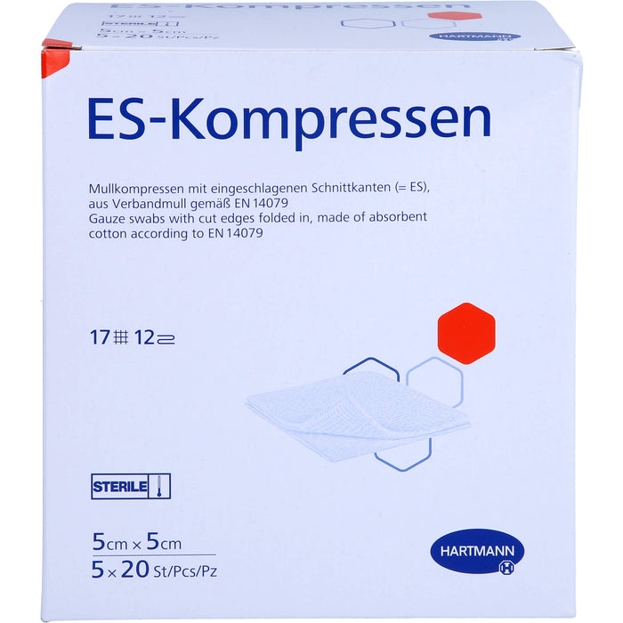 HARTMANN ES-Kompressen steril 5 x 5 cm Großpackung 12fach, 100 pc Compresses