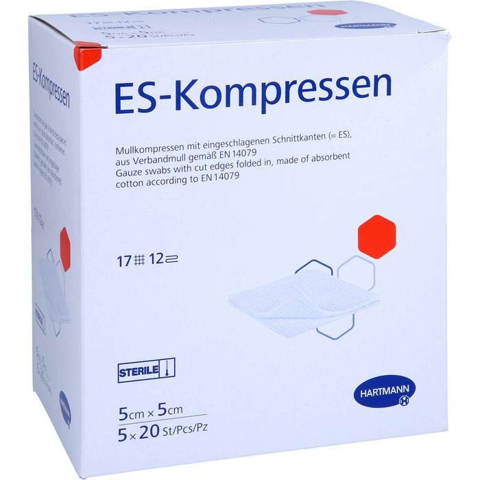 HARTMANN ES-Kompressen steril 5 x 5 cm Großpackung 12fach, 100 pc Compresses