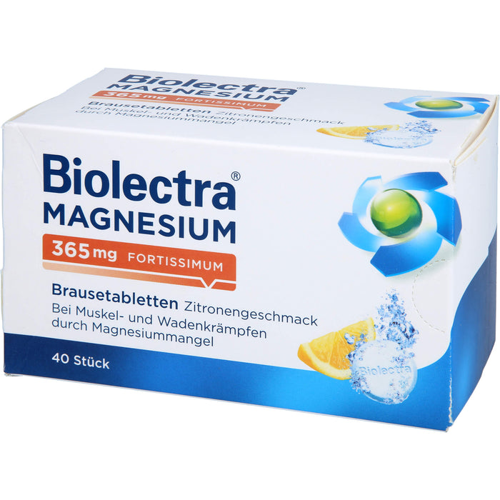 Biolectra Magnesium 365 mg fortissimum Brausetabletten Zitronengeschmack, 40 St. Tabletten