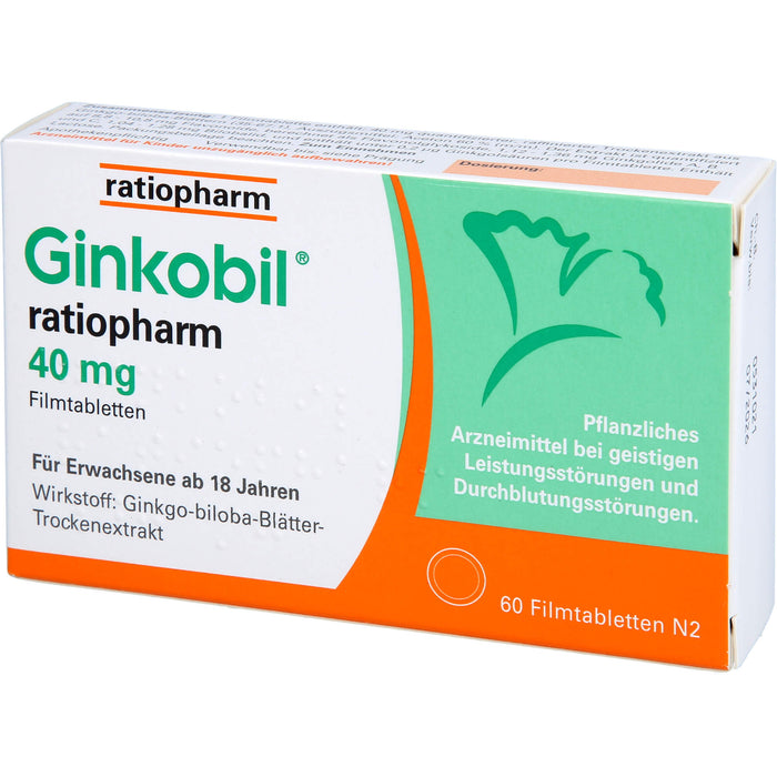 Ginkobil ratiopharm 40 mg Filmtabletten, 60 St. Tabletten