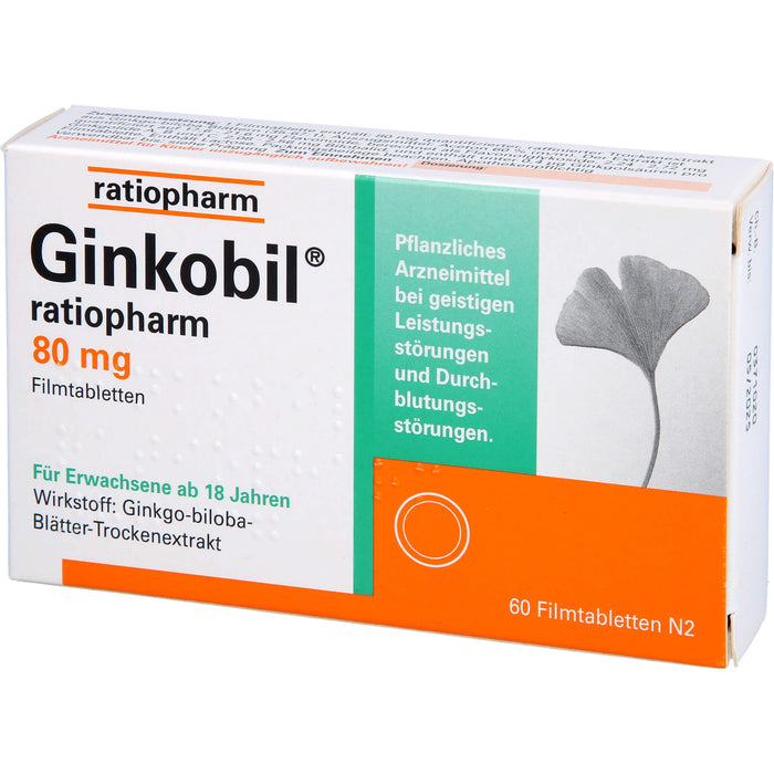 Ginkobil ratiopharm 80 mg Filmtabletten, 60 St FTA