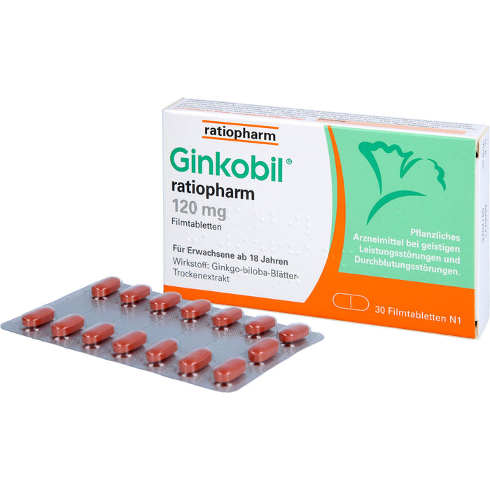 Ginkobil ratiopharm 120 mg Filmtabletten, 30 St. Tabletten