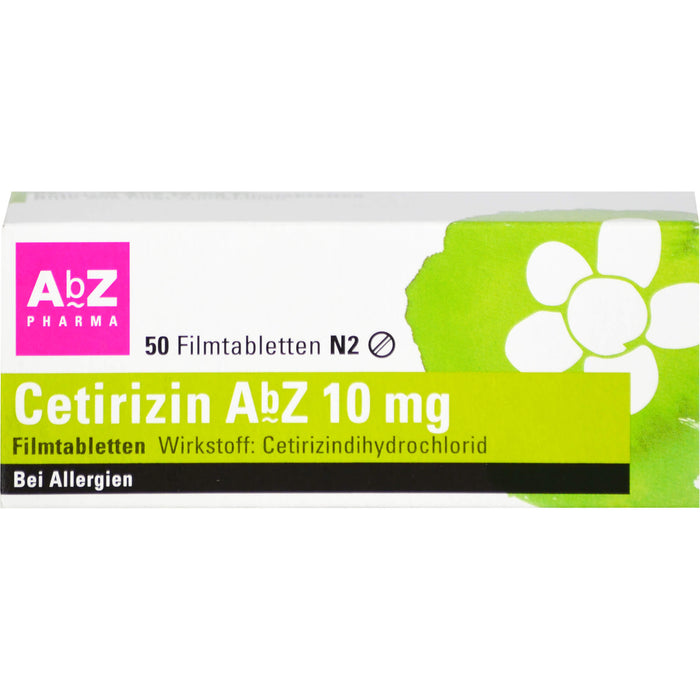 Cetirizin AbZ 10 mg Filmtabletten bei Allergien, 50 pc Tablettes