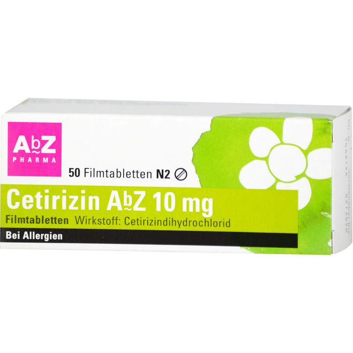 Cetirizin AbZ 10 mg Filmtabletten bei Allergien, 50 pc Tablettes