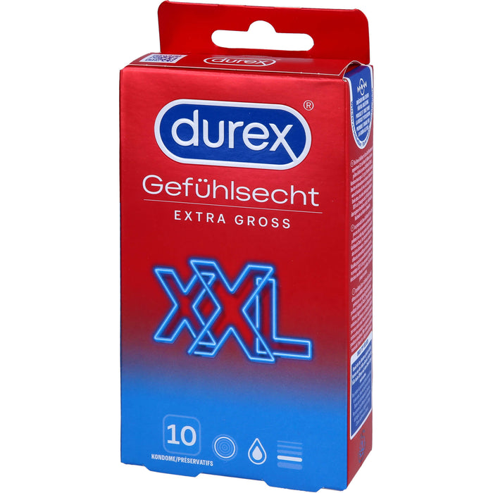 Durex Gefühlsecht Extra Groß Kondome, 10 pcs. Condoms