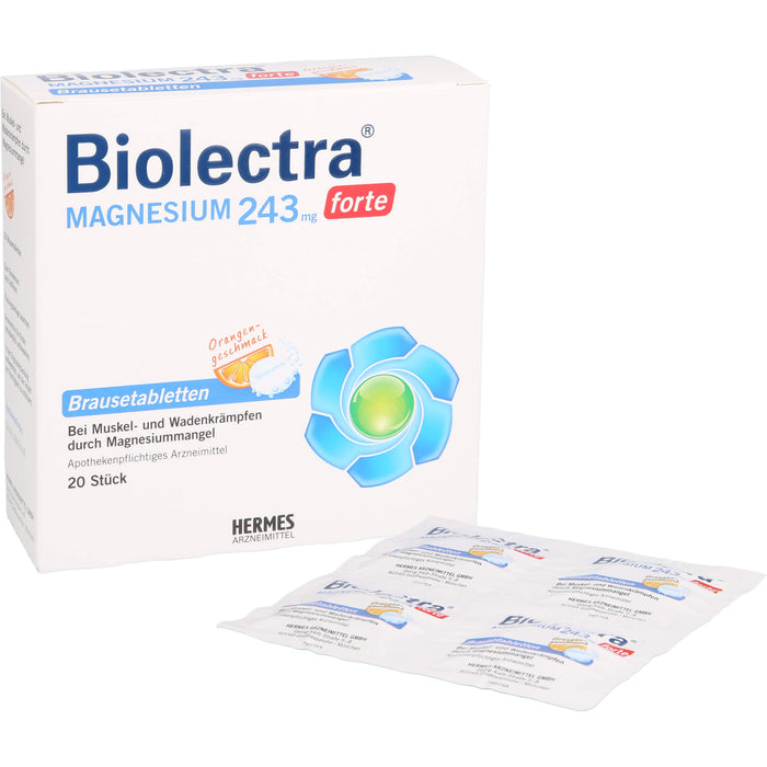 Biolectra Magnesium 243 mg forte Brausetabletten Orangengeschmack, 20 St BTA