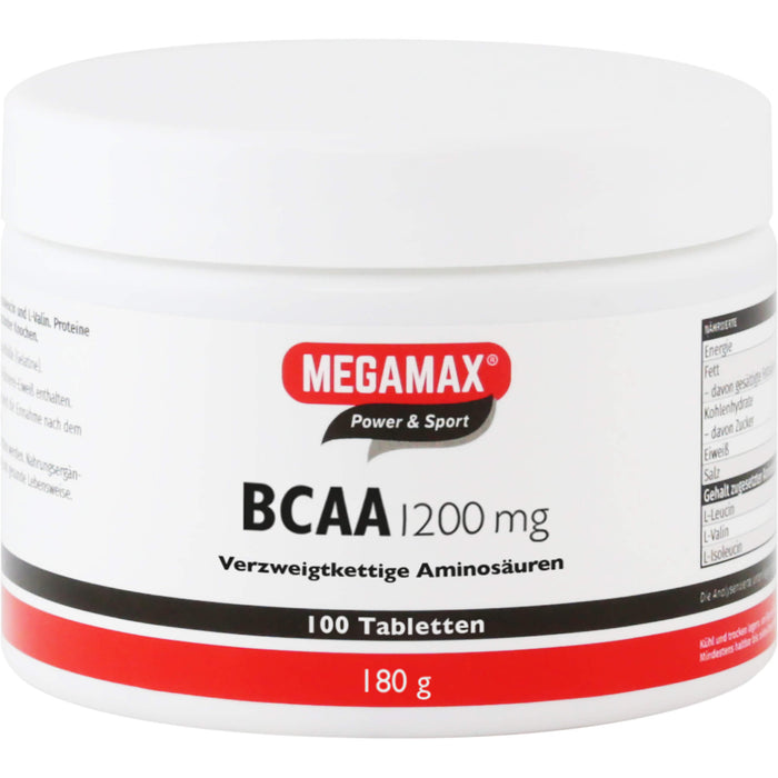 MEGAMAX Power & Sport BCAA 1200 mg Tabletten, 100 pc Tablettes