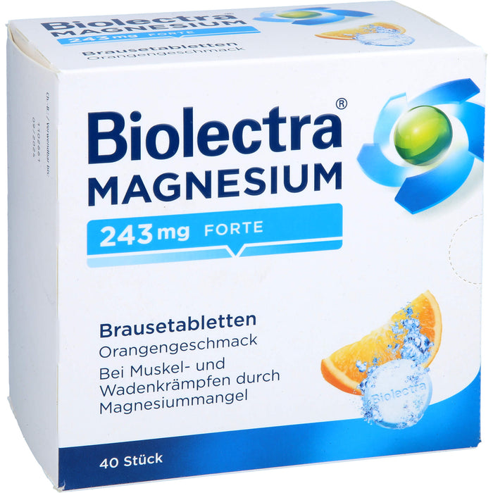 Biolectra Magnesium 243 mg forte Orange Brausetabletten, 40 pcs. Tablets