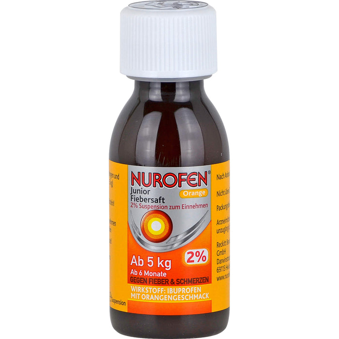 Nurofen Junior Fiebersaft Orange ab 3 Monaten 20 mg/ml, 100 ml Lösung