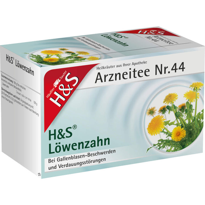 H&S Arzneitee Nr.44  Löwenzahn bei Gallenblasen-Beschwerden und Verdauungsstörungen, 20 pcs. Filter bag