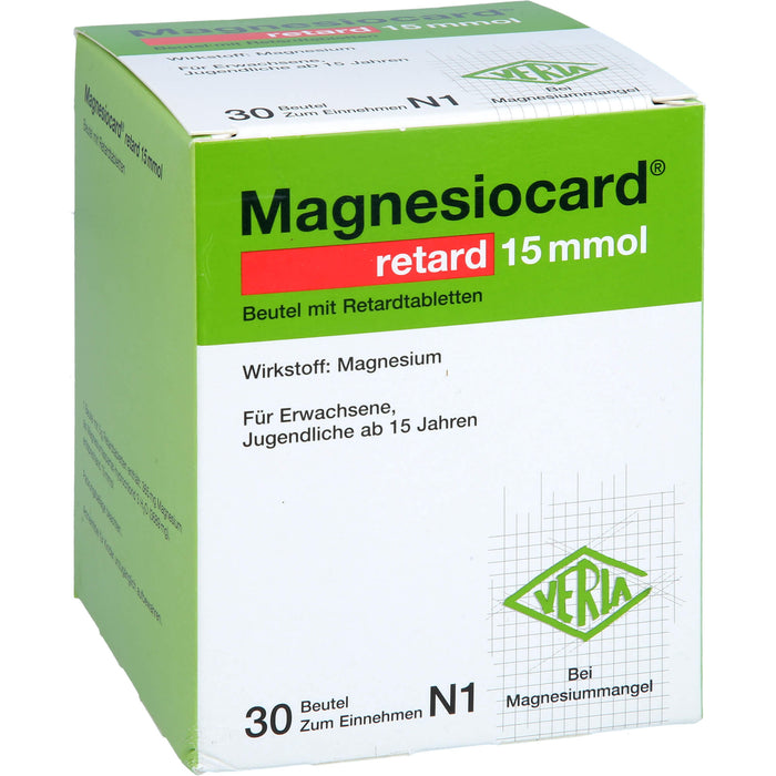 Magnesiocard retard 15 mmol Beutel mit Retardtabletten bei Magnesiummangel, 30 St. Beutel