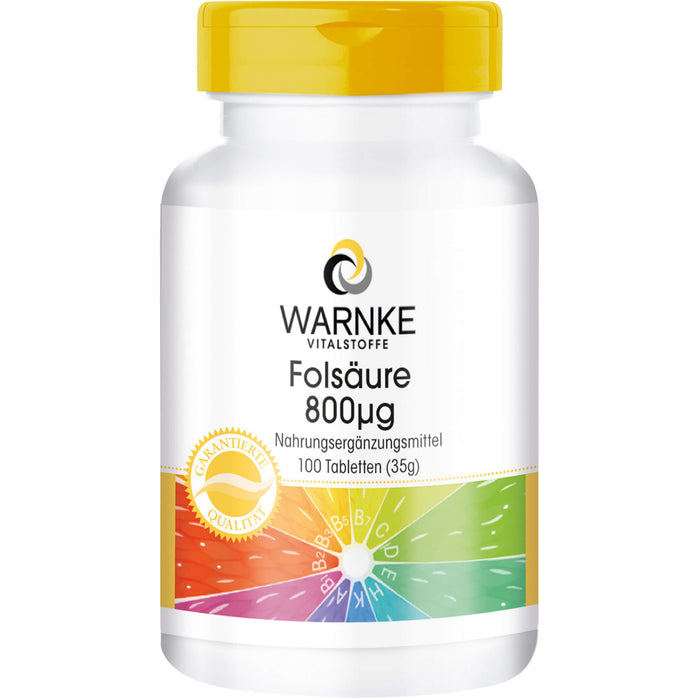 WARNKE Folsäure 800 μg Tabletten, 100 St. Tabletten