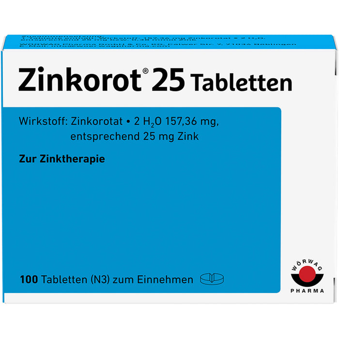 Zinkorot 25 Tabletten, 100 St. Tabletten