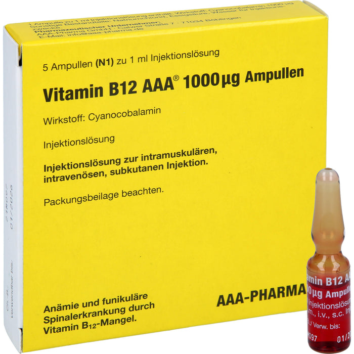 Vitamin B12 AAA 1000 µg Ampullen, 5 ml Solution