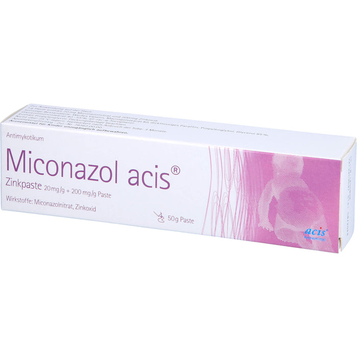 Miconazol acis Zinkpaste, 20 mg/g + 200 mg/g Paste, 50 g Creme