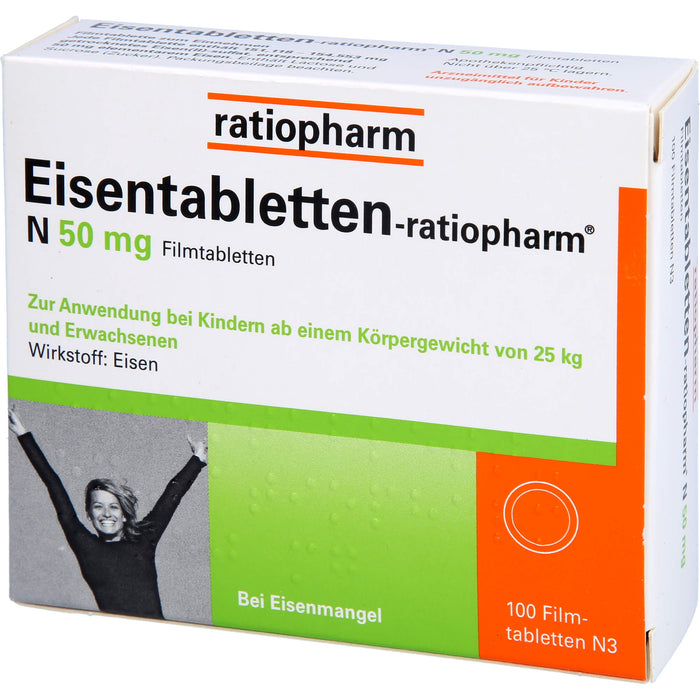 Eisentabletten-ratiopharm N 50 mg Filmtabletten, 100 pcs. Tablets