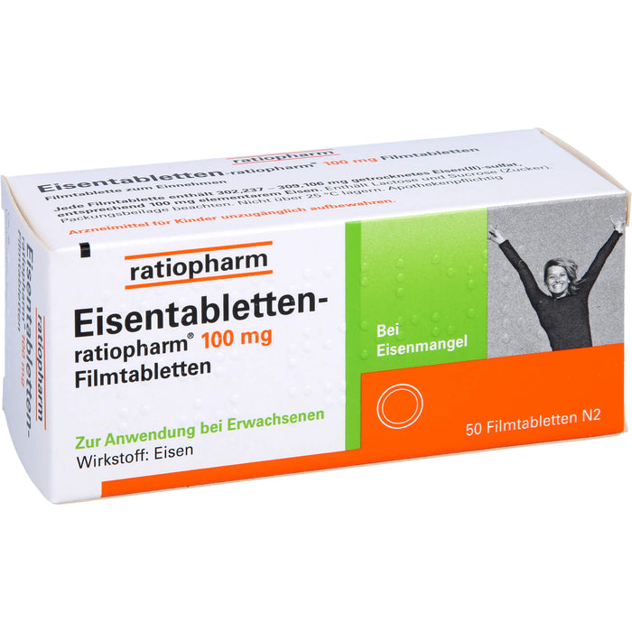 Eisentabletten-ratiopharm 100 mg Filmtabletten, 50 St. Tabletten