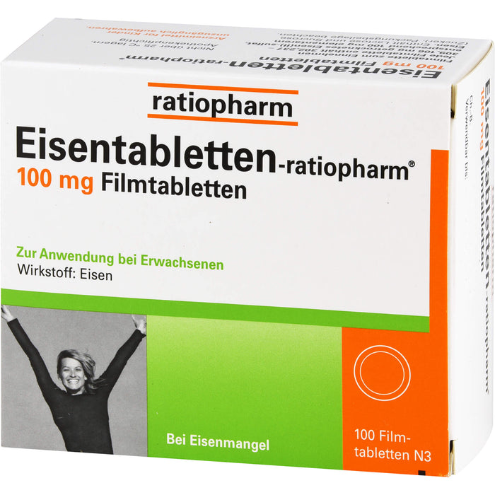 Eisentabletten-ratiopharm 100 mg Filmtabletten, 100 pc Tablettes