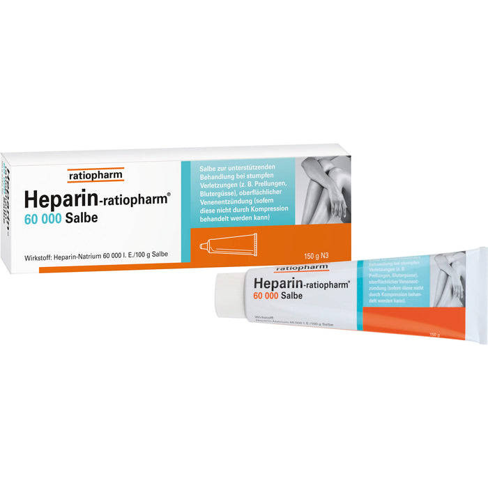 Heparin-ratiopharm 60000 Salbe bei stumpfen Verletzungen, 150 g Salbe