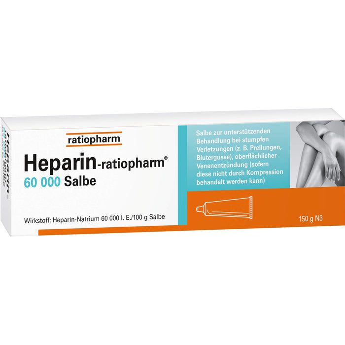 Heparin-ratiopharm 60000 Salbe bei stumpfen Verletzungen, 150 g Salbe