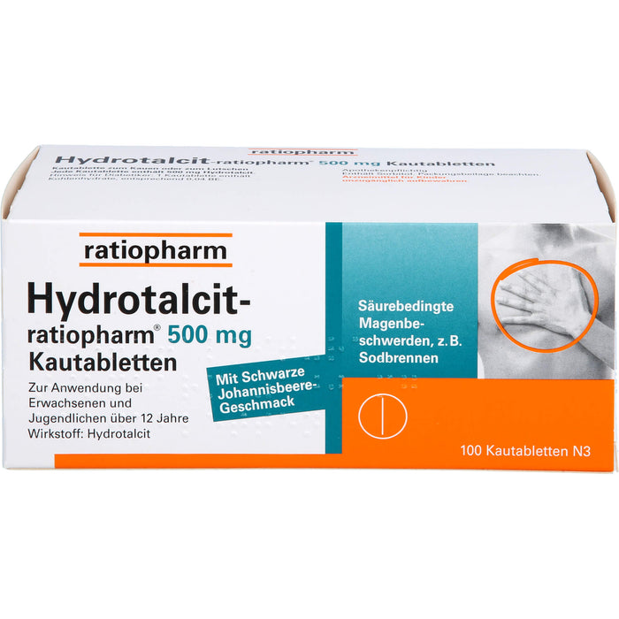 Hydrotalcit-ratiopharm 500 mg Kautabletten, 100 pcs. Tablets