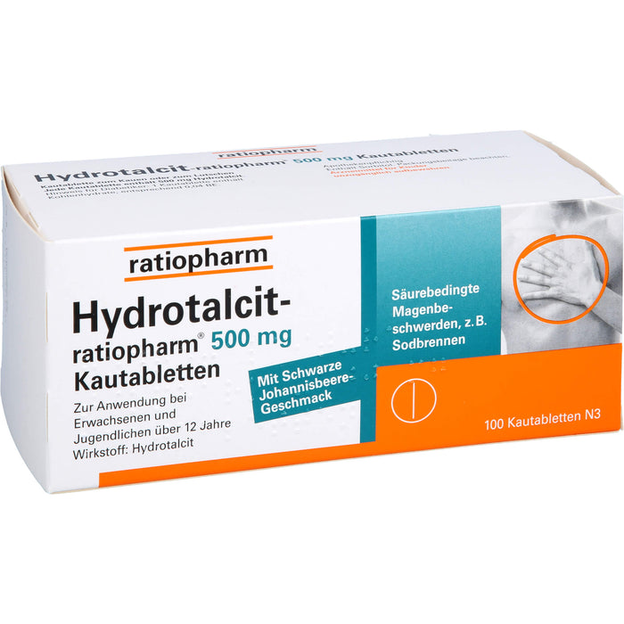 Hydrotalcit-ratiopharm 500 mg Kautabletten, 100 pcs. Tablets